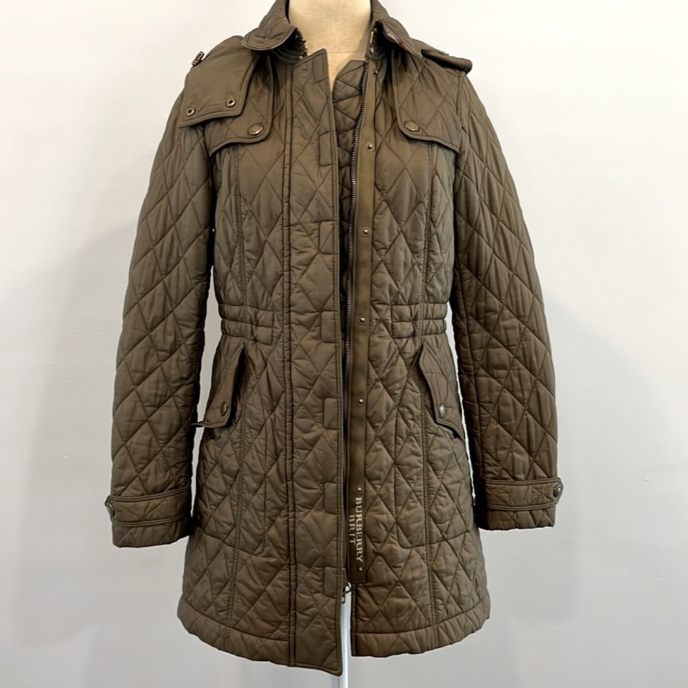 AUTHENTIC BURBERRY BRIT OUTERWEAR LONG QUILTED COAT